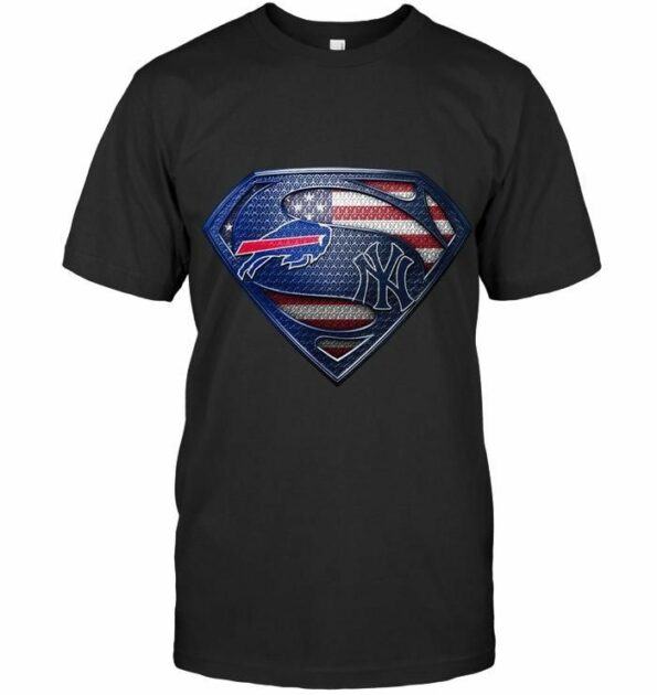 BUFFALO-BILLS-And-New-York-Yankees-Superman-American-Flag-Layer-T-SHIRT-FOR-FAN-2023