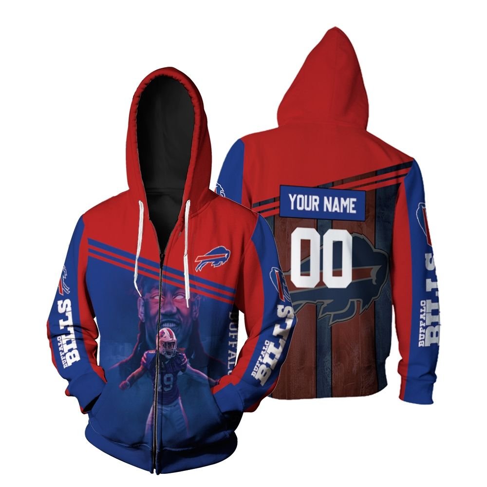 Buffalo-Bills-2020-AFC-East-Champions-49-Tremaine-Edmunds-God-Personalized-Zip-Hoodie