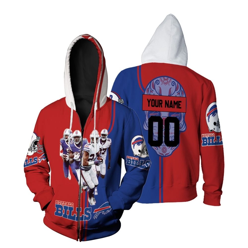 Buffalo-Bills-2020-AFC-East-Division-Champions-Poco-Loco-Skull-Personalized-Zip-Hoodie