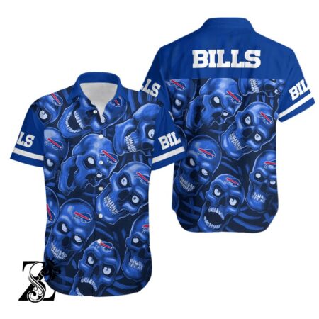 Buffalo Bills NFL Hawaiian Shirt skull 3D custom for fan