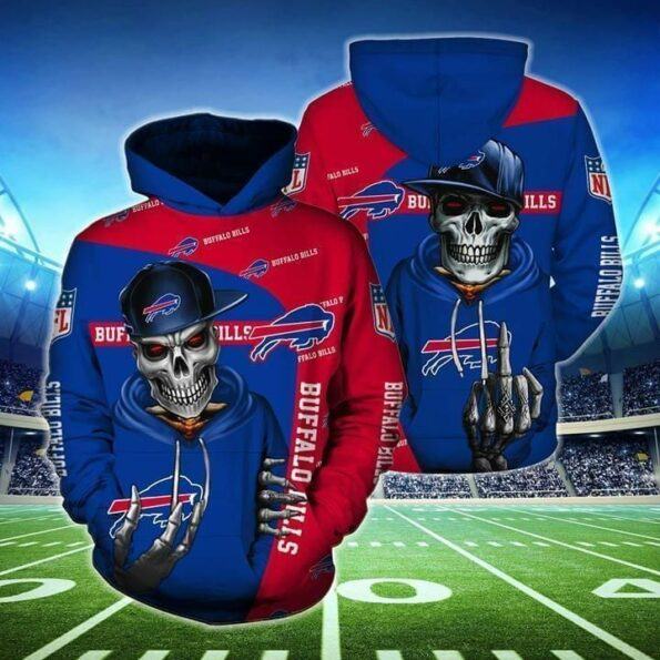 Buffalo-Bills-Hip-Hop-Skull-3D-Hoodie