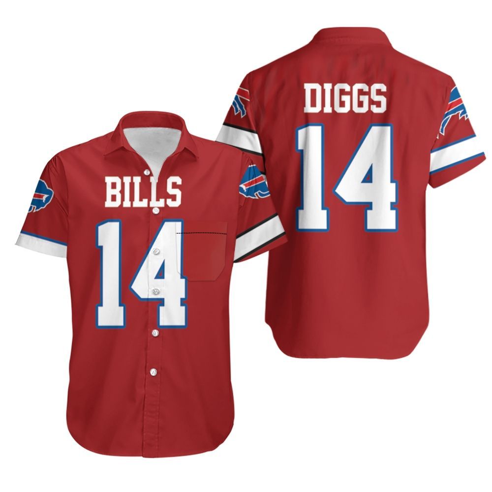 Buffalo-Bills-Stefon-Diggs-14-Red-jersey-inspired-style-Hawaiian-Shirt