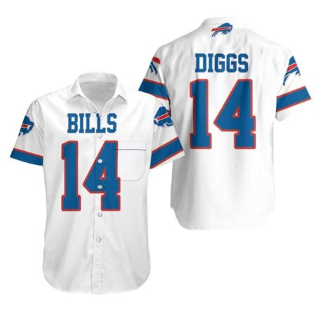 Buffalo-Bills-Stefon-Diggs-14-White-Jersey-Inspired-Style-Hawaiian-Shirt