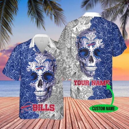 Buffalo-Bills-Sugar-Skull-Hawaiian-Shirt