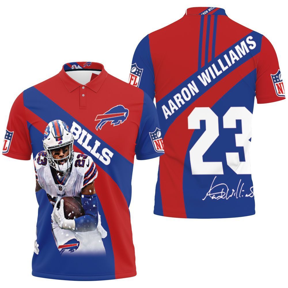 Buffalo-Bills-Number-23-Aaron-Williams-With-Sign-3D-Polo-Shirt-Jersey
