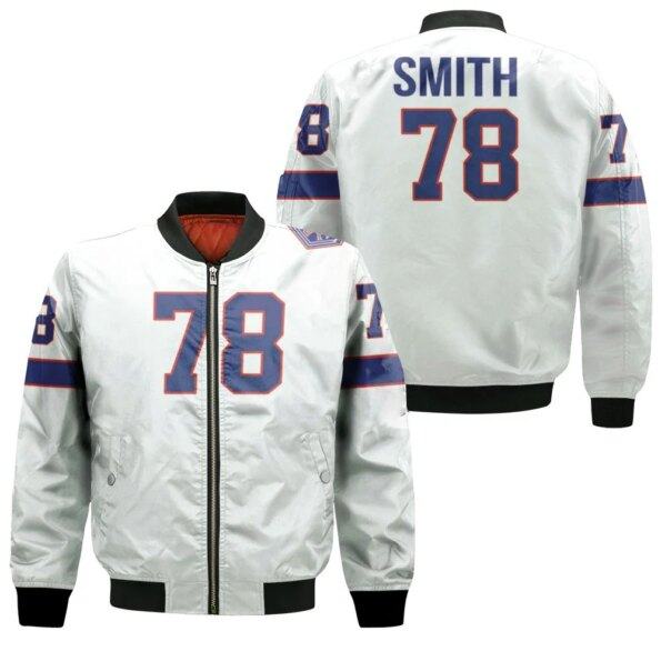 Buffalo-Bills-Bruce-Smith-78-Great-Player-Nfl-American-Football-Team-White-Vintage-3d-Designed-Allover-Gift-For-Bills-Fans-Bomber-Jacket