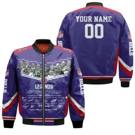 Buffalo-Bills-Legends-Sign-60th-Anniversary-Afc-West-Champions-Snoopy-Fan-Personalized-Bomber-Jacket