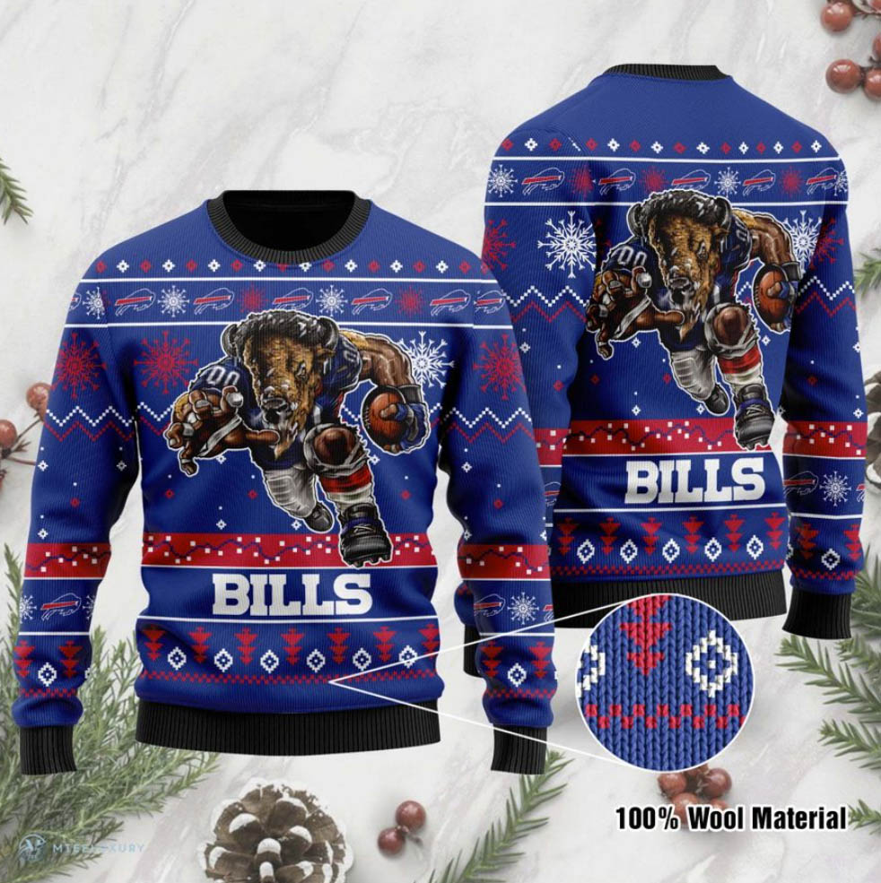 Buffalo-Bills-Mascot-Christmas-Light-ugly-Sweater-Buffalo-Bills-Ugly-Christmas-Sweater