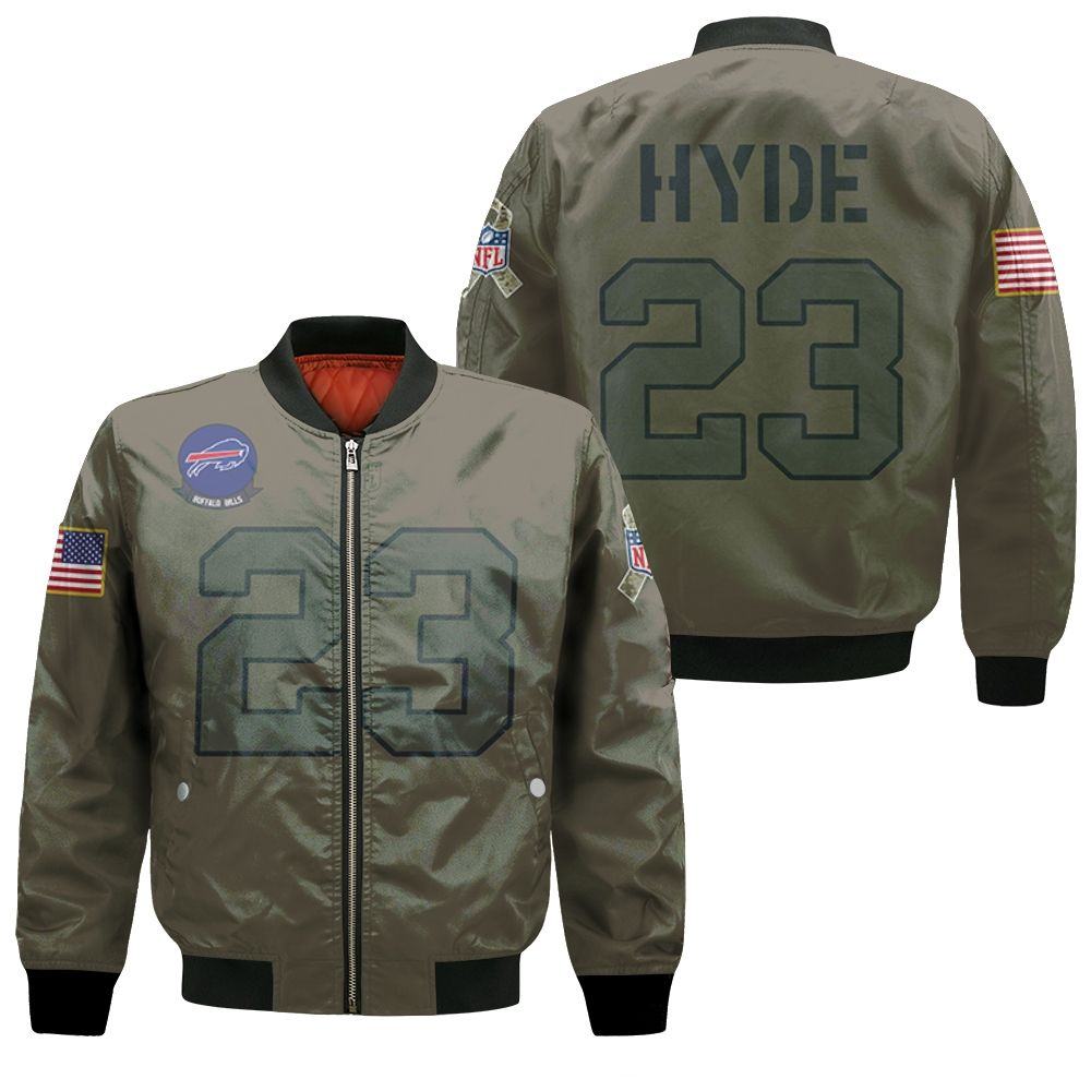 Buffalo-Bills-Micah-Hyde-23-Nfl-Great-Player-Camo-2019-Salute-To-Service-Custom-3d-Designed-Allover-Custom-Gift-For-Bills-Fans-Bomber-Jacket