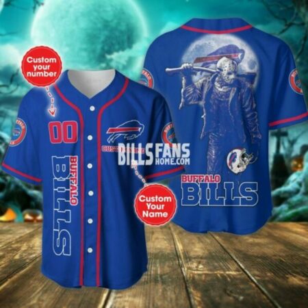 Buffalo-Bills-NFL-halloween-Michael-Myers-3D-Personalized-Baseball-Jersey-For-fan