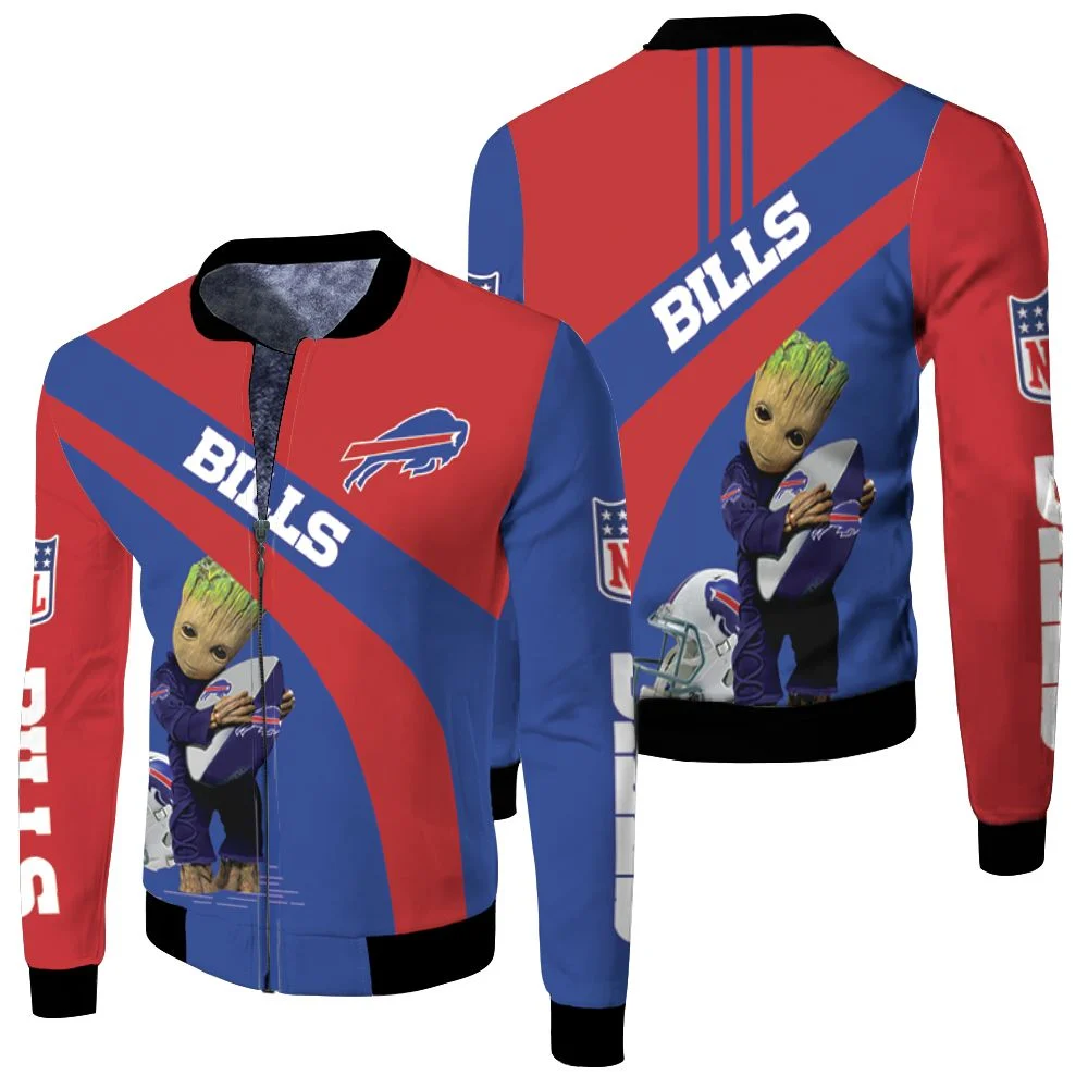 Buffalo-Bills-Nfl-Groot-Hugs-Buffalo-Bills-Ball-2020-Nfl-Season-Fleece-Bomber-Jacket