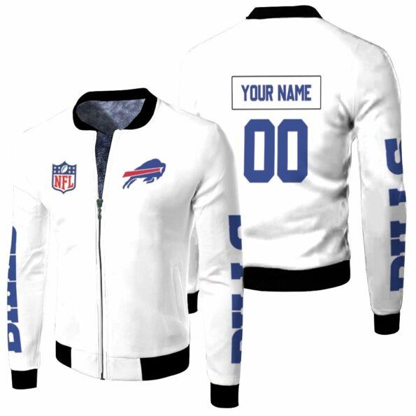 Buffalo-Bills-Nfl-White-Jersey-Style-Personalized-Fleece-Bomber-Jacket