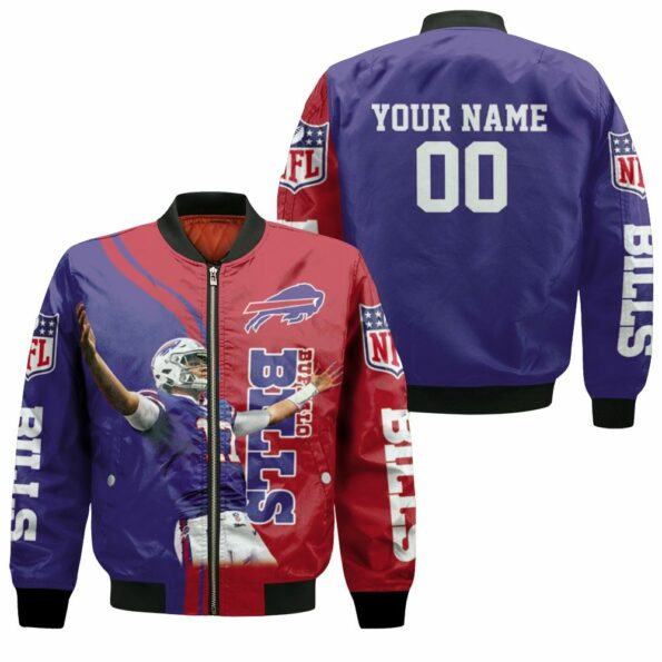 Buffalo-Bills-Number-17-Josh-Allen-Personalized-Bomber-Jacket