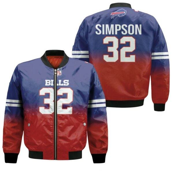 Buffalo-Bills-O-J-Simpson-32-Great-Player-Nfl-American-Football-Team-Royal-Color-Crash-3d-Designed-Allover-Gift-For-Bills-Fans-Bomber-Jacket