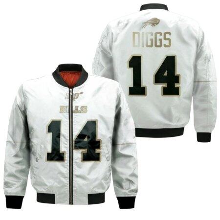 Buffalo-Bills-Stefon-Diggs-14-Nfl-White-100th-Season-Golden-Edition-Jersey-Style-Gift-For-Bills-Fans-Bomber-Jacket