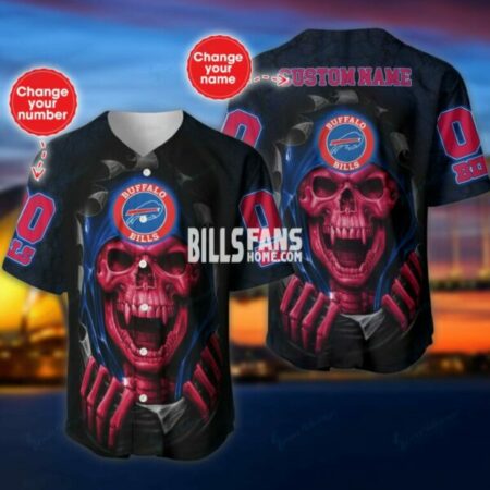 Buffalo-Bills-nfl-Personalized-red-Skull-baseball-Jersey-custom-name