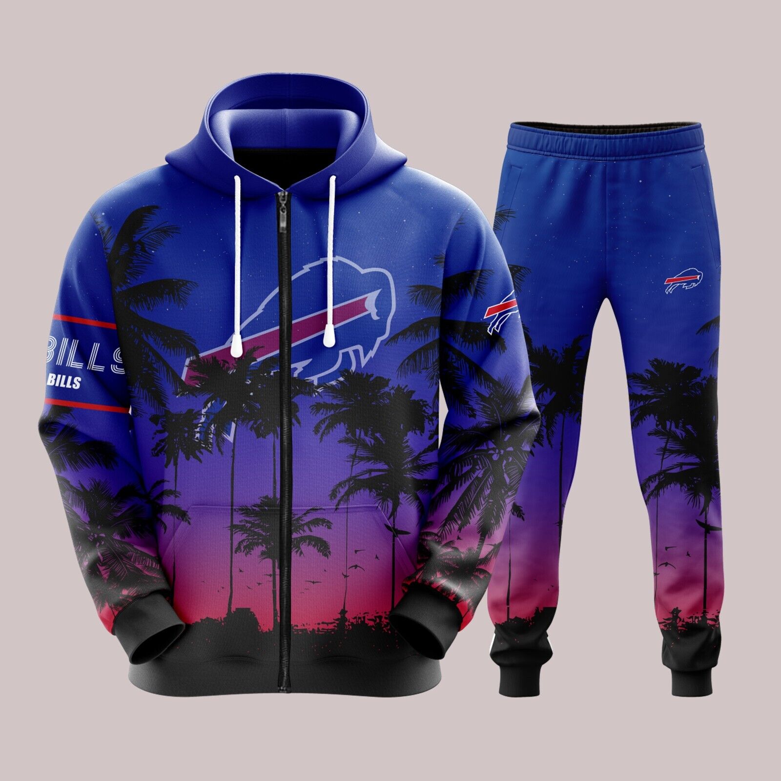 Buffalo-Bills-nfl-aloha-sunset-ball-set-Sweatpant-and-hoodie-Sports-Outfit-Gift