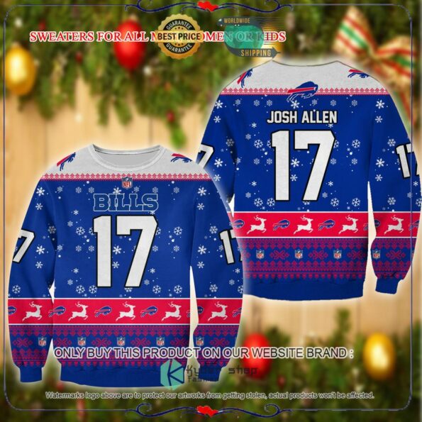Josh-Allen-17-Buffalo-Bills-nfl-Christmas-Sweater-custom-for-fan