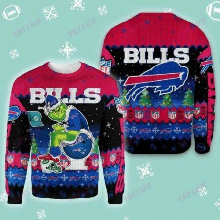 NFL-Buffalo-Bills-Ugly-Red-Black-The-Grinch-Sweater-custom-for-fan