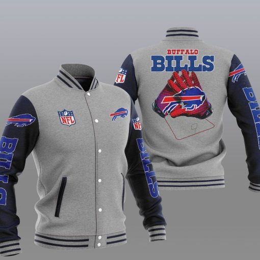 NFL-Buffalo-Bills-black-gray-Baseball-Jacket-custom-for-fan