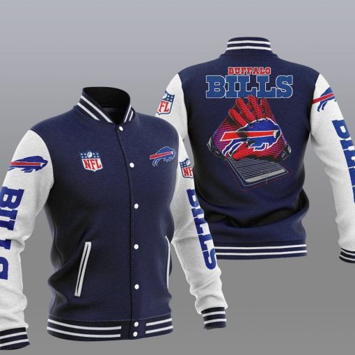NFL-Buffalo-Bills-gray-navy-Baseball-Jacket-custom-for-fan