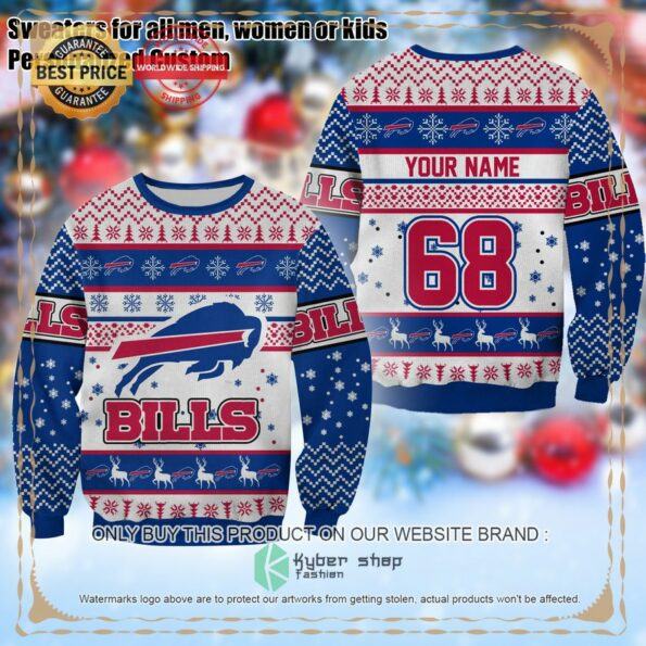 Personalized-name-Buffalo-Bills-nfl-ugly-Christmas-Sweater-for-fan
