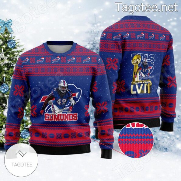 Tremaine-Edmunds-49-Buffalo-Bills-nfl-Ugly-Christmas-Sweater