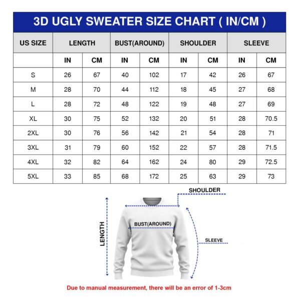size ugly sweater