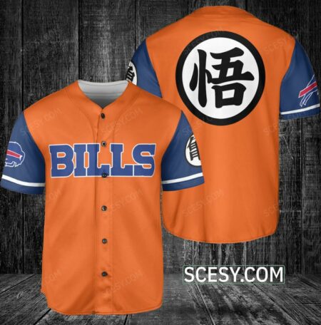 BUFFALO-BILLS-NFL-DRAGON-BALL-SON-GOKU-BASEBALL-JERSEY-custom