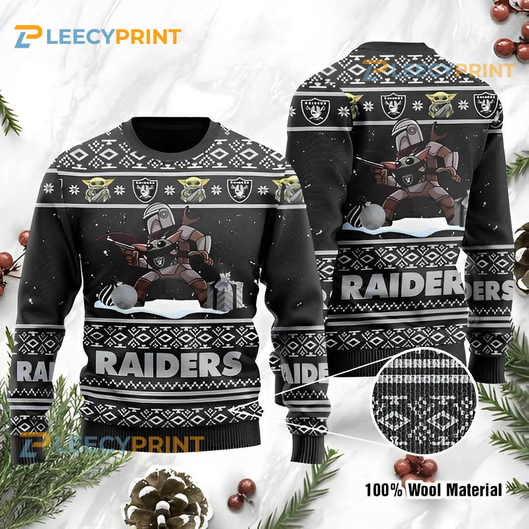 Baby-Yoda-Boba-Fett-The-Mandalorian-Las-Vegas-Raiders-Ugly-Christmas-Sweater-Raider-Fans-Gift