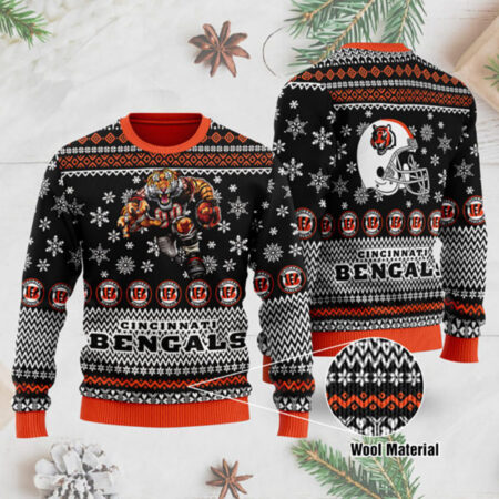 Bengals-Ugly-Christmas-Sweater-Cincinnati-Bengals-Mascot-Printed-Ugly-Christmas-Sweater