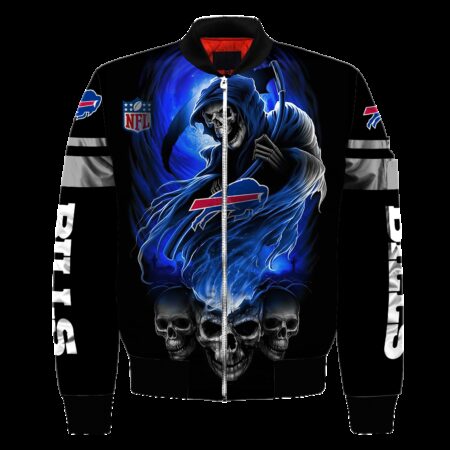 Buffalo Bills AFC the death v1 Bomber Jacket, Men’s Flight Thicken Coat Football Outwear Fans Gift