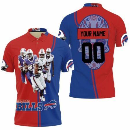 Buffalo-Bills-Afc-East-Division-Champions-Poco-Loco-Skull-Personalized-name-Polo-Shirt