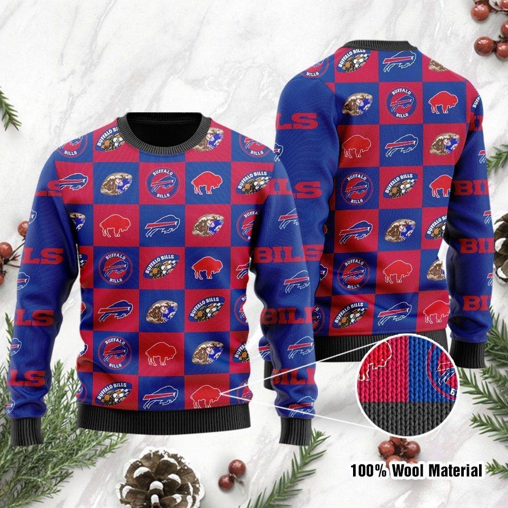 Buffalo Bills American Football Pattern Christmas Ugly Sweater ...