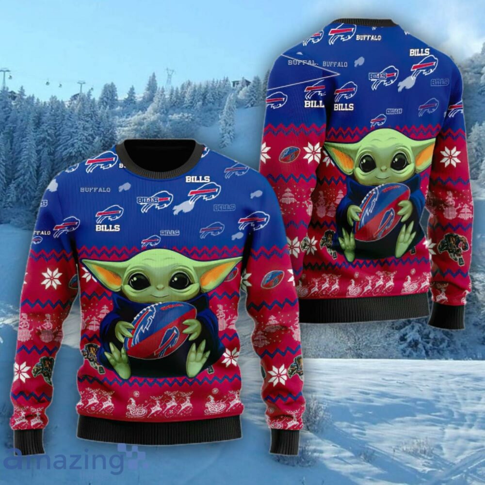 Buffalo Bills Baby Yoda Christmas, 3D Ugly Christmas Sweater Christmas Gift For fan Sport