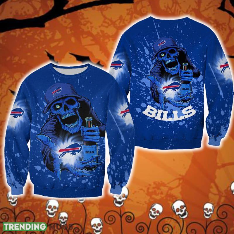 Buffalo-Bills-Halloween-Skull-Edition-Unisex-Red-Halloween-Ugly-Sweater-For-Men-And-Women-Gift-Christmas