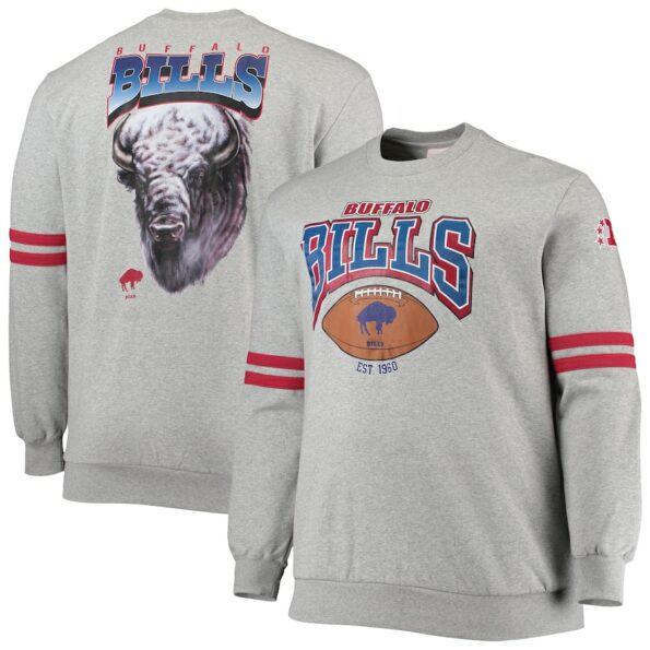 Buffalo Bills Mitchell & Ness Big & Tall Pullover Sweatshirt