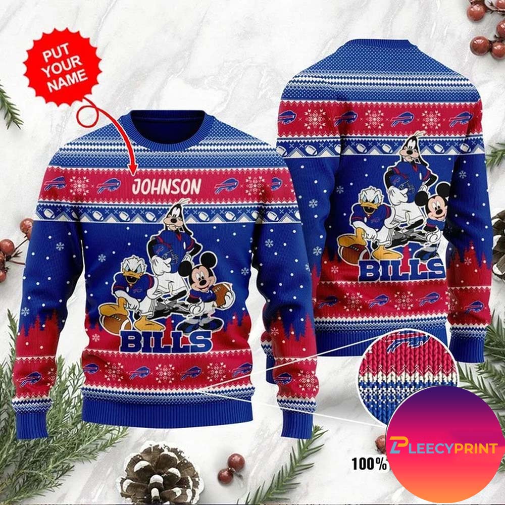Buffalo-Bills-Personalized-Disney-Donald-Duck-Mickey-Mouse-Christmas-Ugly-Sweater-1