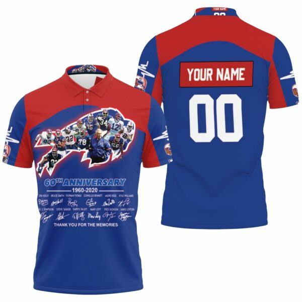 Buffalo-Bills-memories-Afc-East-Division-Champs-60th-Anniversary-Legend-With-Sign-Personalized-3D-Polo-Shirt