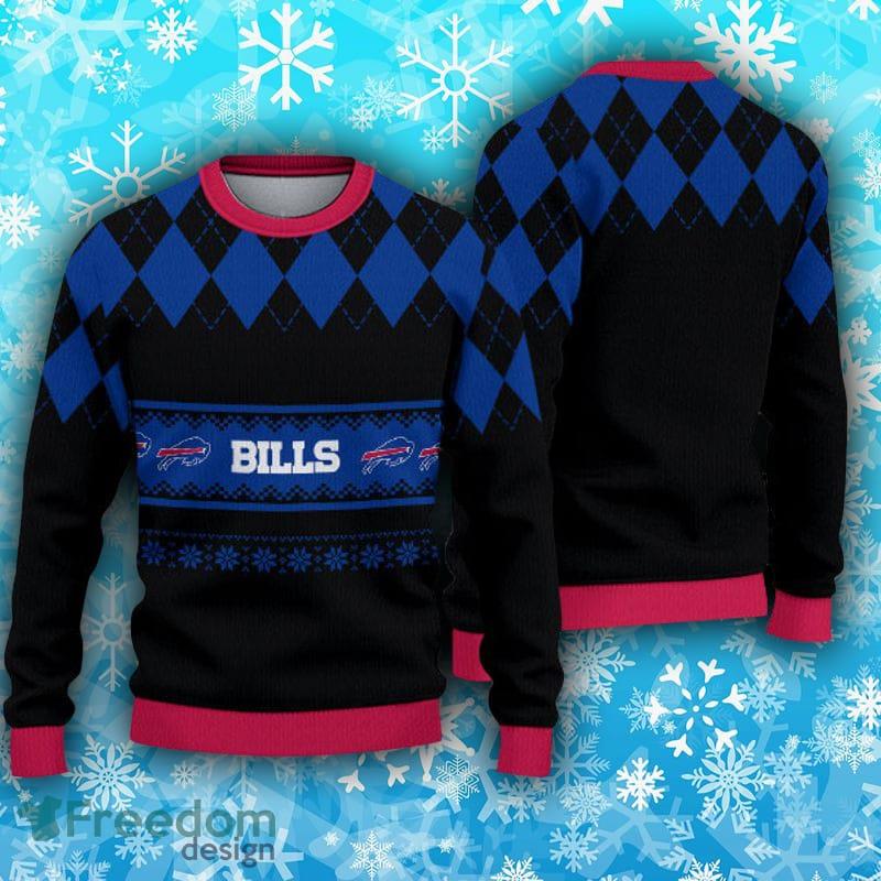 Buffalo-Bills-nfl-Fans-Caro-Pattern-3D-Ugly-Christmas-Sweater-Gift