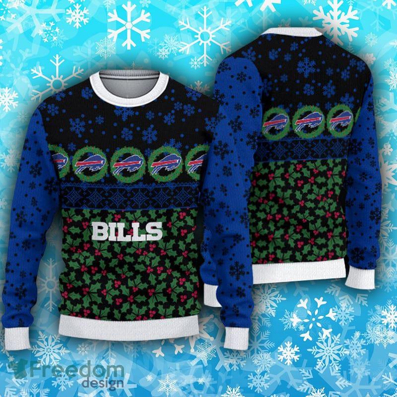 Buffalo-Bills-nfl-Fans-Pattern-Green-Knitted-3D-ugly-Christmas-Sweater