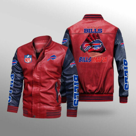 buffalo bills NFl 3D glove football, men's bomber leather jacket