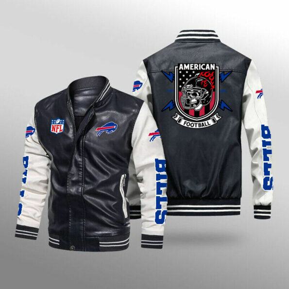 Buffalo-Bills-nfl-Mens-Vintage-Leather-Bomber-Jacket-grey-white