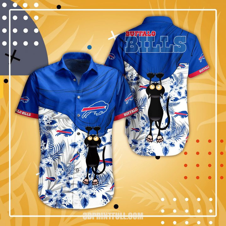 NFL-Buffalo-Bills-Black-Cat-Royal-Blue-Hawaiian-Shirt