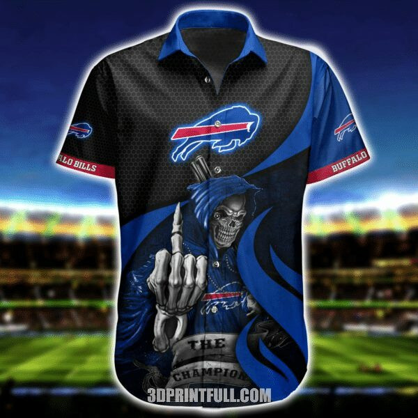 NFL-Buffalo-Bills-Black-Royal-Blue-Skull-Hawaiian-Shirt