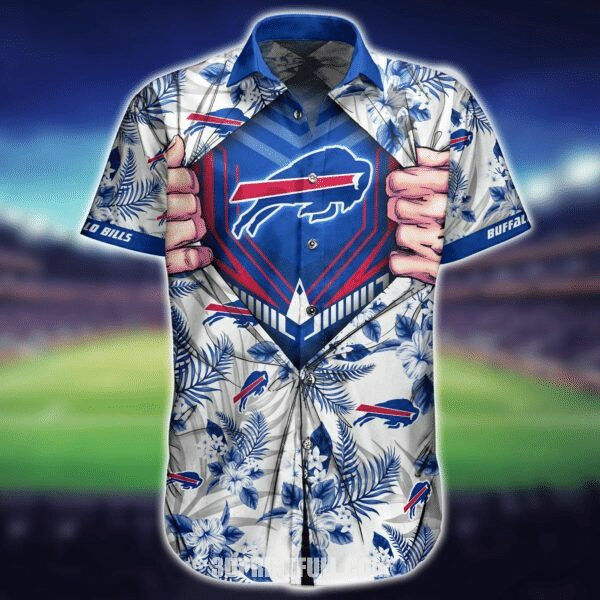 NFL-Buffalo-Bills-Blue-Tropical-Flower-Logo-Hawaiian-Shirt