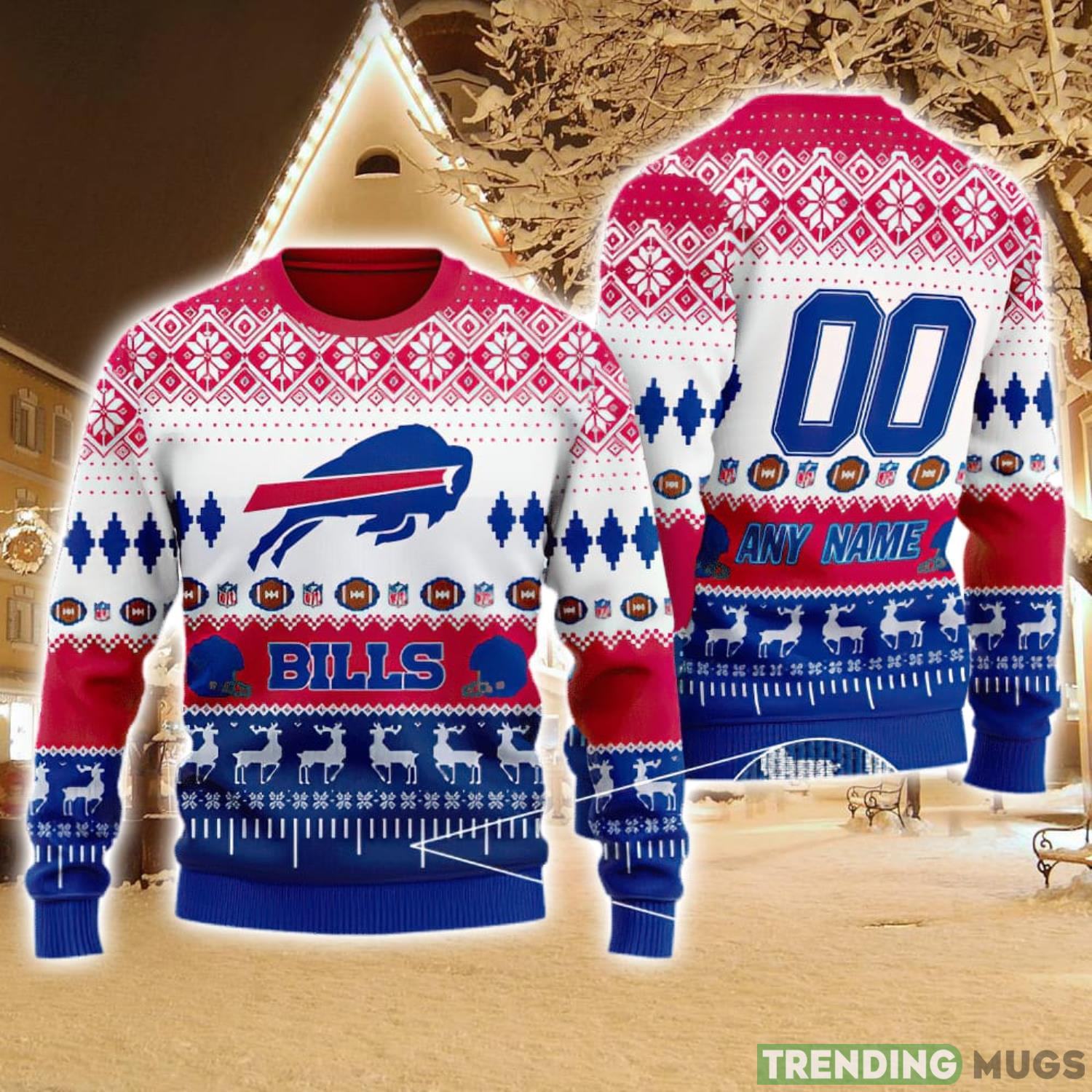 NFL-Buffalo-Bills-Christmas-Gift-Full-Print-3D-Sweater-Ugly-Christmas-Sweater-Custom-Name-And-Number