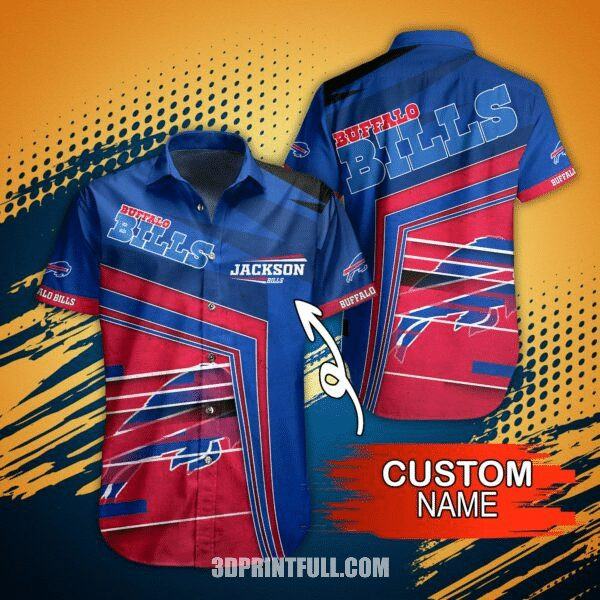 NFL-Buffalo-Bills-Custom-Name-Blue-Red-White-Stripes-Hawaiian-Shirt