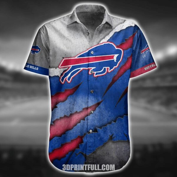 NFL-Buffalo-Bills-Grey-Blue-Red-Lightning-Hawaiian-Shirt