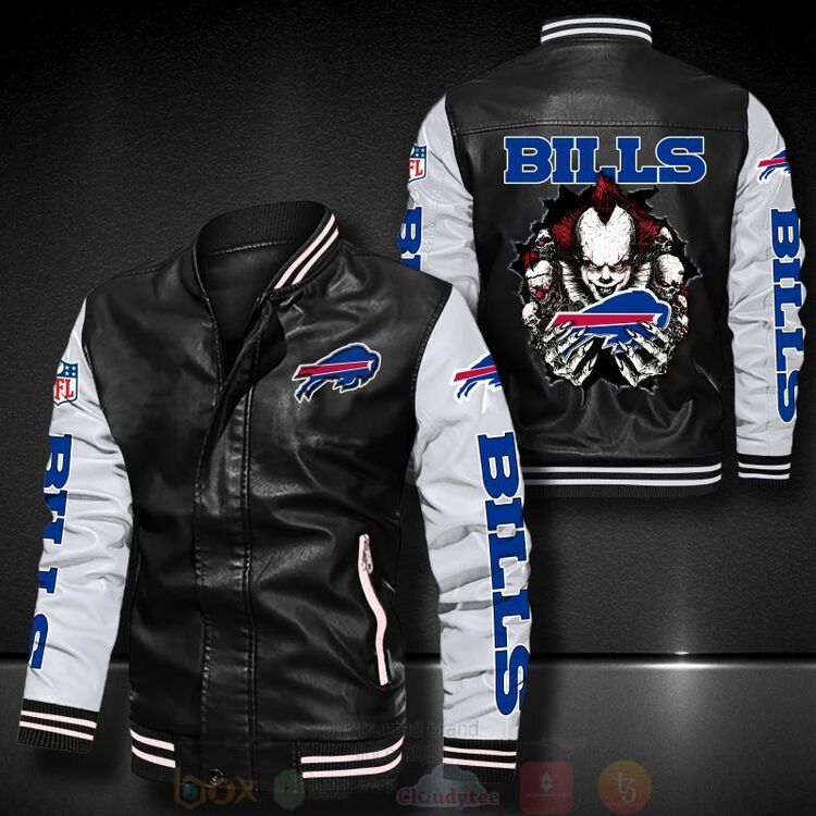 NFL-Buffalo-Bills-IT-Clown-Pennywise-2D-Leather-Bomber-Jacket
